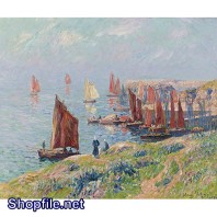 TSD3626 - Tranh sơn dầu thuyền và biển xanh